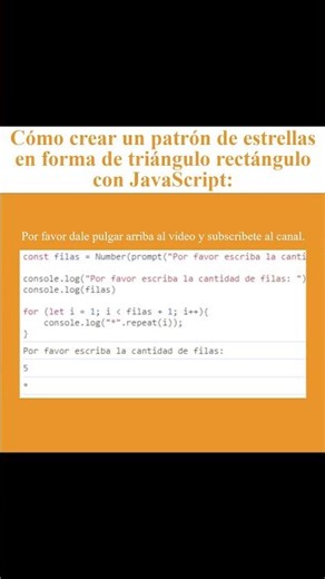 Cómo crear un patrón de estrellas en forma de triángulo rectángulo con JavaScript (AJTekniko)