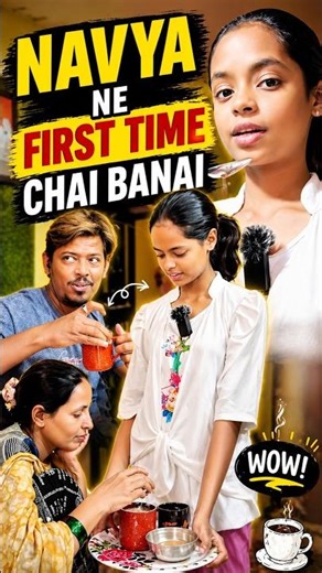 navya ne banai 1st time chai 🍵 |#tealover #chai #1sttime