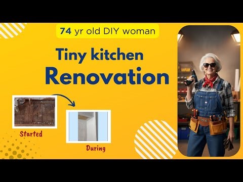 Kitchen Remodel of 100 year old house at age 73 Starting with One Wall and Old Cabinets