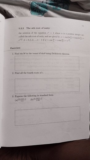 545.3.3 The nth root of unitythe solution of the equation z ^... | Filo