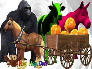 Aprende los colores para niños pequeños con un simpático gorila que alimenta a sus mascotas en un carro de juguete tirado por caballos canciones infantiles de Hop Owl🌈🦉La Vaca Lola Videos infantiles | Dibujos animados infantiles | Educación Para Niños Canal que brinda educación educativa a los niños en forma de videos aprendiendo a reconocer colores con animales y animales, aprendiendo a reconocer los nombres y sonidos de animales y animales, también hay colores de animales y animales como pat