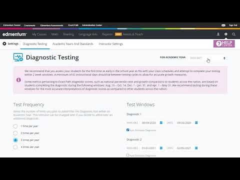 Exact Path Getting Started: Academic Years and Test Windows