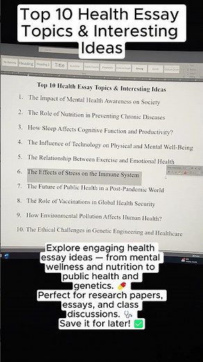 Top 10 Health Essay Topics & Interesting Ideas