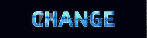 Change. Blue electric lightning word. Burning text animation on black background. High quality 4k intro
