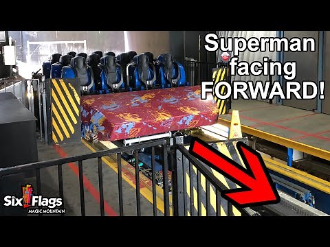 Superman Ride NOW facing FORWARD! | Six Flags Magic Mountain