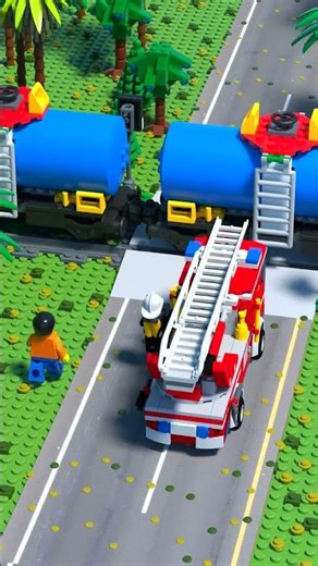 LEGO Train Fail - Fire Truck #shorts