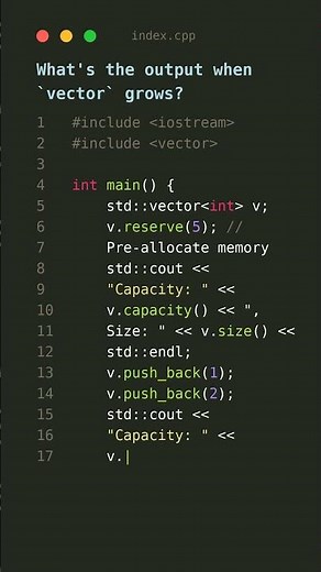 Master `std::vector` Size vs. Capacity! #CPlusPlus #VectorMagic