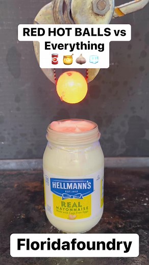 8.4M views · 51K reactions | RED HOT BALLS vs Everything 參龍流 #Satisfying #Experiments #Compilation | Florida Foundry | Facebook