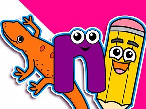 "Newt Starts with N" | Level 1 Lower Case "n" | Learn Phonics, Daycare Learning Video, Teach Baby