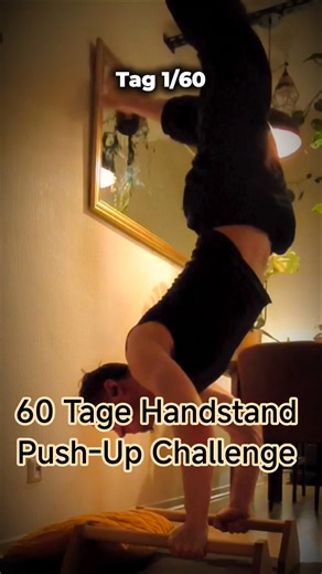 1/60 Handstand Push-Up Challenge - Start #calisthenics #homeworkout #fitnesschallenge #hspu