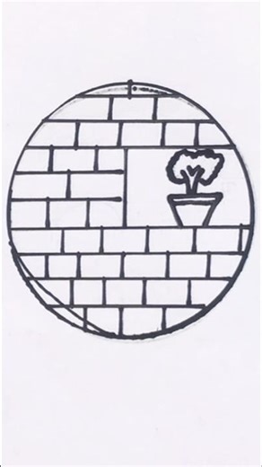 How To Draw A Circle Brick Wall or Stairs Easy Pencil #shorts