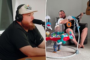 Luke Combs gets emotional revealing he missed his second son Beau's birth