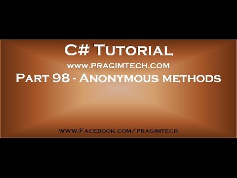 Part 98 Anonymous methods in c#