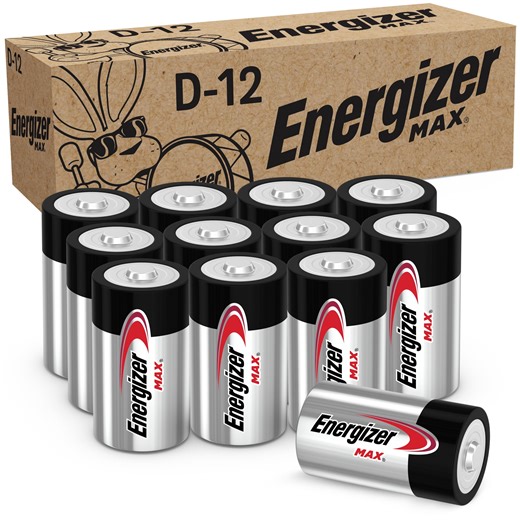 Energizer MAX D Batteries (12 Pack), D Cell Alkaline Batteries