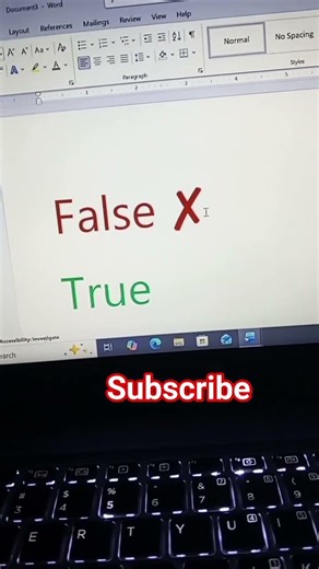 short code for true or false in Microsoft office word #Destiny Tutors Hub