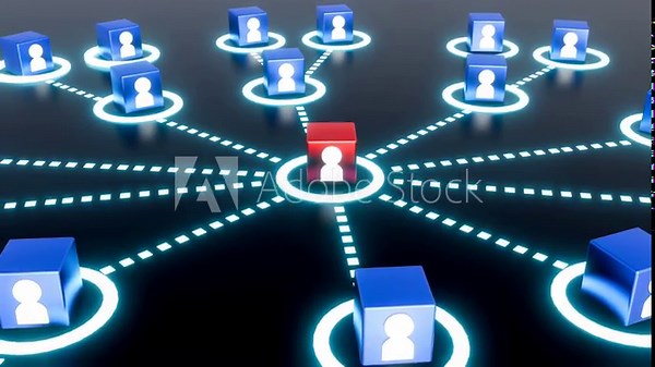 3d animation of illustration of growing connecting people social network scheme, MLM Network Marketing Chart Structure Stock Video