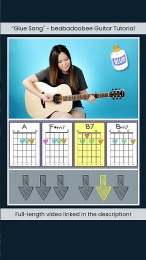 Glue Song beabadoobee Guitar Tutorial EASY #shorts
