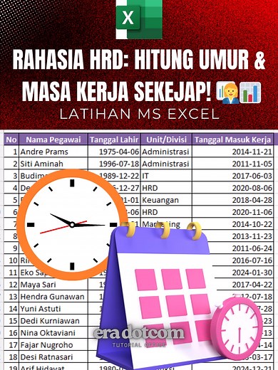Menghitung Umur dan Masa Kerja dengan Excel