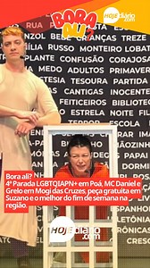 [BORA ALI? 4ª PARADA LGBTQIAPN EM POÁ, MC DANIEL E GRELO EM MOGI DAS CRUZES, PEÇA GRATUITA EM SUZANO E O MELHOR DO FIM DE SEMANA NA REGIÃO] Este fim de semana conta com muitas atrações gratuitas e pagas na região do Alto Tietê. Com isso, o “Bora Ali?” do portal Hoje Diário reservou os melhores passeios para você. De sexta-feira (22) a domingo (24), haverá atrações gratuitas e pagas em Guararema, Itaquaquecetuba, Mogi das Cruzes, Poá e Suzano. Os destaques são shows gratuitos no SESI em Mogi das 
