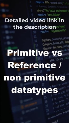 Primitive vs Non Primitive/Reference datatypes ℹ️ #ytshorts #learnjavascript #primitivevsreference