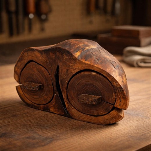 Walnut Log Box, Jewelry and Keepsake Storage With Drawers, Rustic Handmade Wood Gift - Etsy