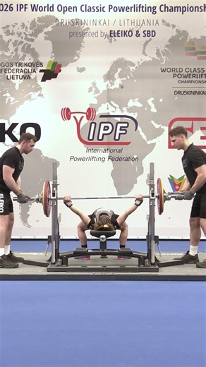 World Record Bench Press Classic with 114 kg by Megan-Li Smith NZL in 52kg class