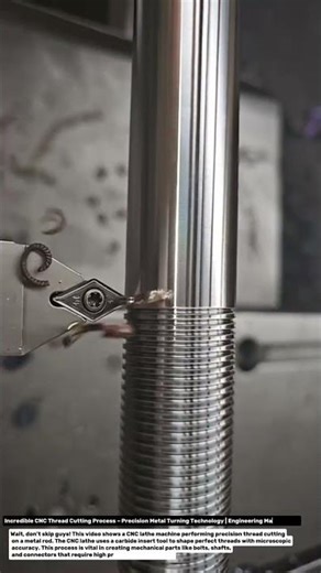 Incredible CNC Thread Cutting Process – Precision Metal Turning Technology.