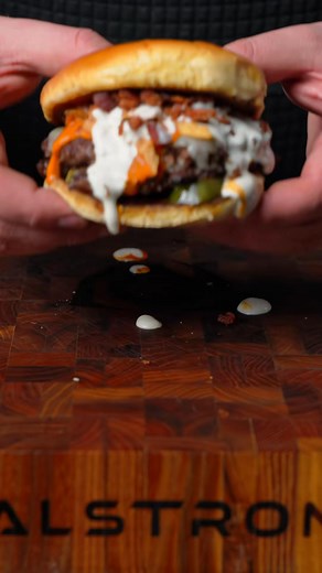 1K views · 11 reactions | The Buffalo Ranch Smashburger!! This is actually the video I was preparing for in my behind the scenes video yesterday, and it was incredible!! Ingredients • 1 2 lb bacon diced • 75 25 ground beef • 1 tbsp Seasoning se~ | ALF Kitchen | Facebook