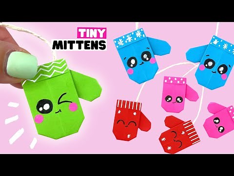 How to make origami mittens for Christmas. EASY origami Christmas paper mittens.
