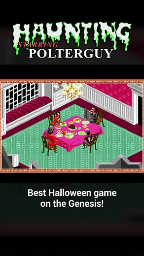 Every October I highlight my favorite Halloween game: The Haunting Starring Polterguy on the Genesis/Mega Drive 👻😱 It's unique! You possess objects in the house to scare out its inhabitants. The pixel art and animation are gorgeous. #HauntingStarringPolterGuy #SegaGenesis #SegaMegaDrive