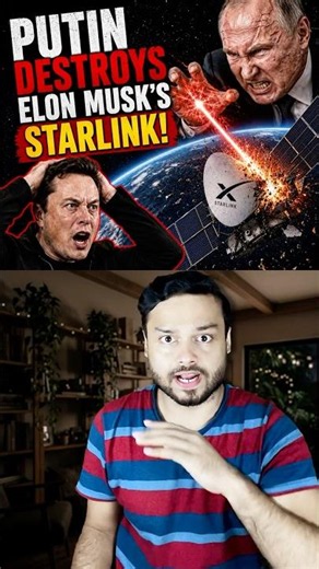 Putin Wants To 'END ALL' Machines of Elon Musk in Sky! Starlink Satellites At RISK! #shorts