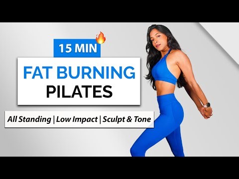 15 Min Standing Pilates Workout🔥 Full Body Fat Burn, No Equipment, Beginner Friendly, Non Stop