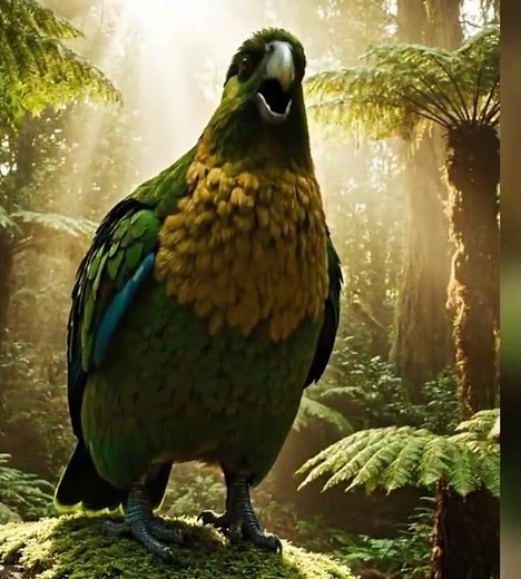 Meet the rare Kakapo 🦜—a nocturnal, flightless parrot fighting for survival.