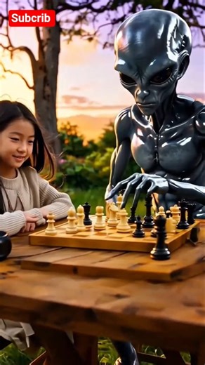 “Alien vs Girl — The Cutest Chess Battle Ever 👽♟️❤️”