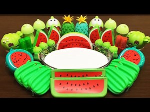 GREEN vs RED ! Mixing Makeup vs Glitter Into GLOSSY Slime | Satisfying Slime Video #141