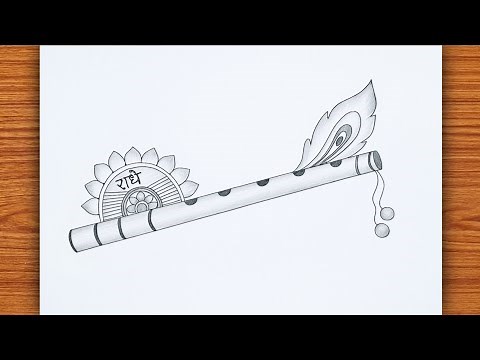 How to Draw Flute Step by Step | Janmastami special | Pencil Drawing Simple & Easy for Beginners