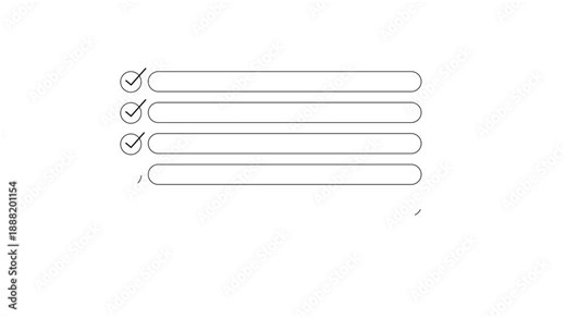 Animated to do list vertical format, depicting time management, scheduling and planning