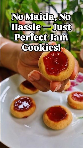 Perfect No Maida Jam Cookies | Easy Wheat Flour Cookies Recipe at Home