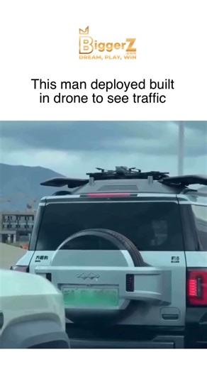 @justviralsttuf on Instagram: "#biggerz - The video showcases BYD’s Yangwang U8 SUV launching a roof-mounted DJI drone via the Lingyuan system to survey traffic ahead, a feature introduced in March 2025 for select EV models at about $2,200. - This collaboration between BYD and DJI allows the drone to autonomously follow the vehicle, recharge on the roof, and provide real-time aerial footage, enhancing navigation in remote or congested areas. - With 36,000+ likes and 1.9 million views, reactions 