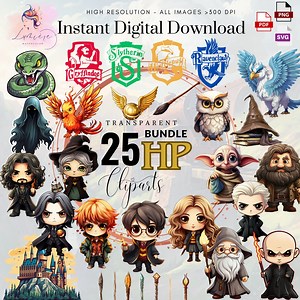 Magic Wizardry Characters ~ Clipart Bundle Set of 25 ~ High Quality Png Svg Pdf ~ Digital Clipart ~ Instant Download ~ Stickers & Decal - Etsy