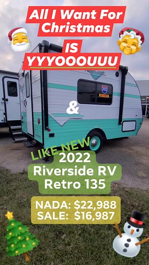 LIKE NEW 2022 Riverside RV Retro 135 travel trailer ON SALE $16,987... | Paw Paw's Campers