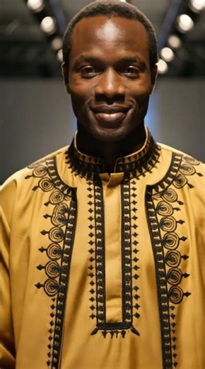 African Fashion | Men’s Gold Embroidered Agbada Set | MyAfricanFashions
