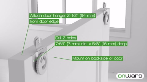 Richelieu Hardware 14648BC 48 in (1210 mm) Bypass Door Hardware Kit, Zinc and Brass