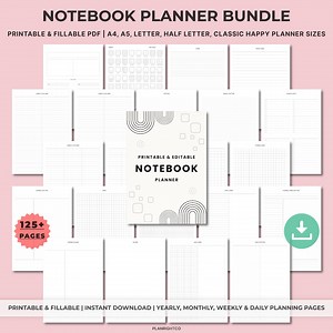 Printable Notebook Paper Bundle | Lined, Grid, Dot Grid, Graph & Ruled Pages | A4 A5 Letter Half Size | Writing Paper, Planner Inserts - Etsy