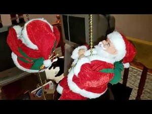 Musical Climbing Santas