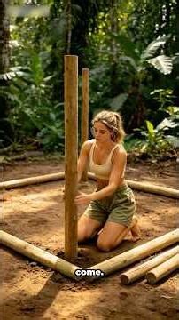 She Built a Survival Shelter Using ONLY Nature 🌿🔥
