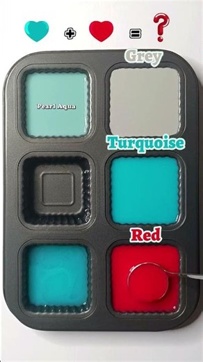😍🎨 The magic of mixing 3 colors Grey + Turquoise + Red and it's amazing. #mixingcolors #colormixin
