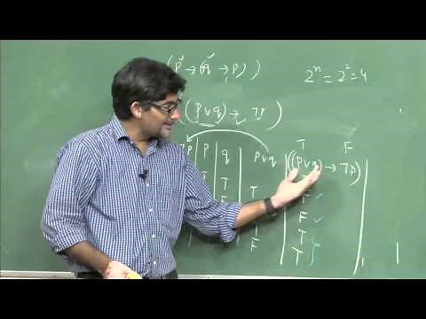 Mod-01 Lec-18 Truth Table Method: Validity, Consistency, Logical Equivalence