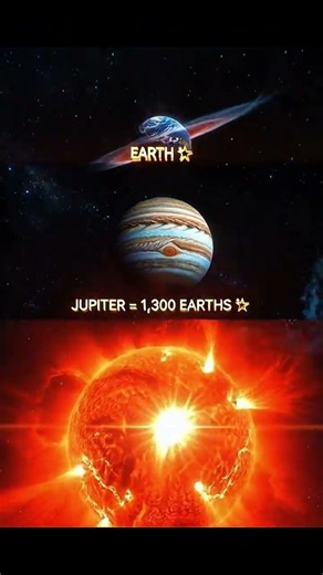 Sun vs Earth vs Jupiter 😳#SpaceFacts #Universe #Science #NASA #Shorts
