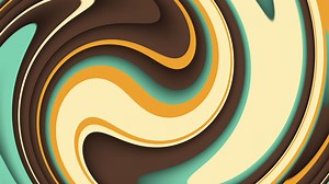 Trendy retro 1970s wavy pattern background with gently moving cutout shapes in vintage color tones. This simple abstract motion background animation is HD and a seamless loop.